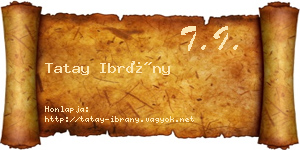 Tatay Ibrány névjegykártya